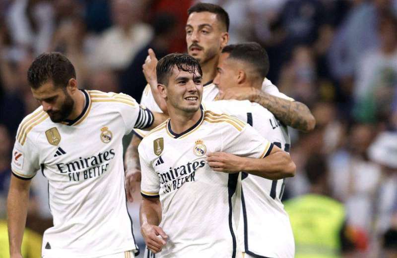 إبراهيم دياز محتفلاً بهدفه في مرمى لاس بالماس