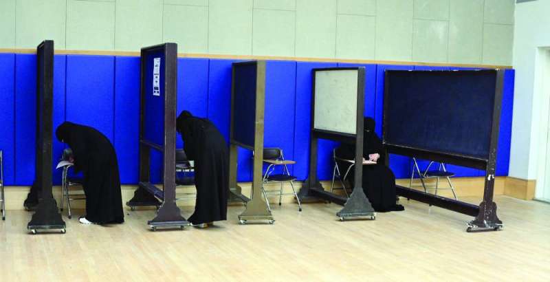 اقتراع الطالبات في كلية التربية