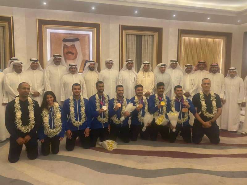 العيبان مستقبلاً وفد منتخب الكويت للكاراتيه