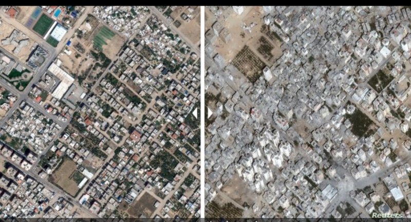 الأقمار الاصطناعية أظهرت الأضرار الكبيرة التي لحقت بمدن غزة
