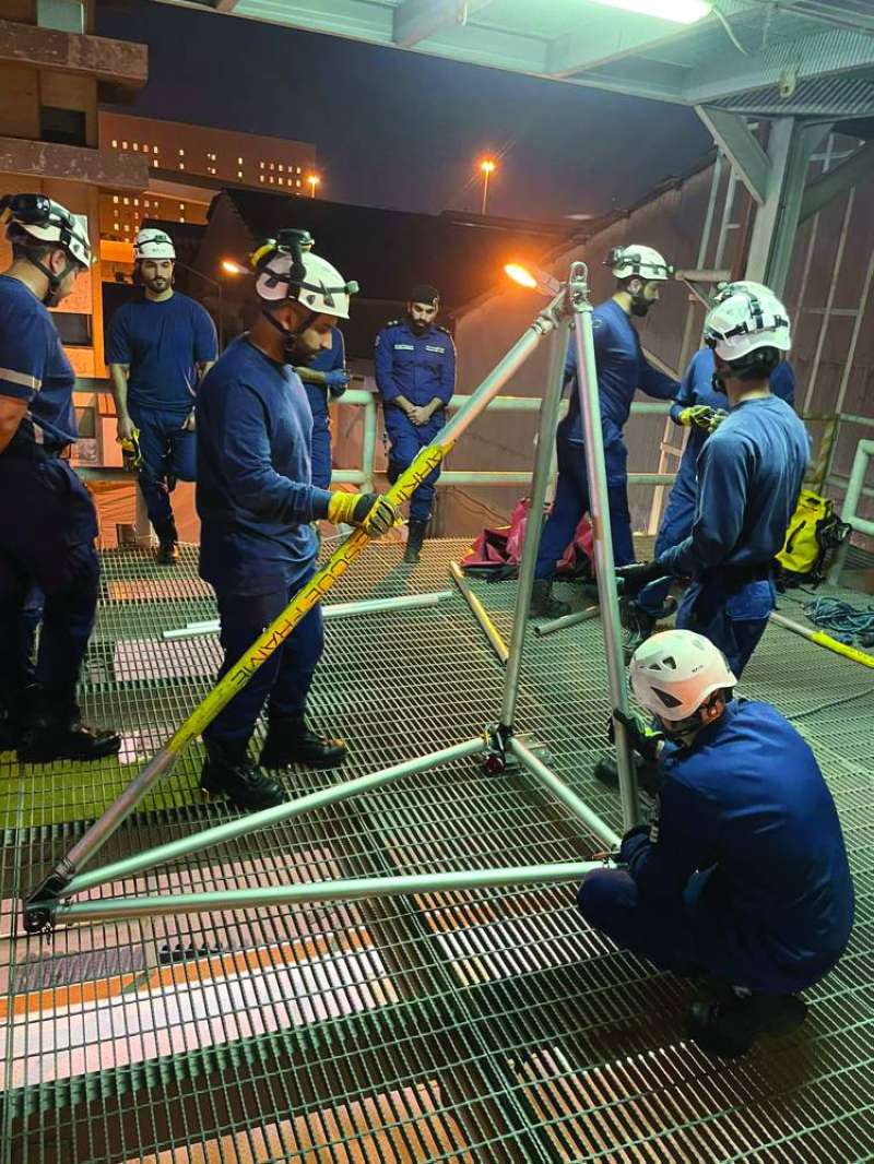 التدريب على التعامل مع حوادث الأماكن المغلقة (المناهيل) 