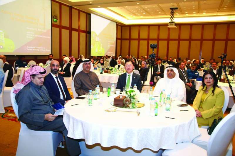 الدوسري والسفيران الكوري والإماراتي مطر النيادي ورئيس بعثة المنظمة الدولية للهجرة مازن أبوالحسن