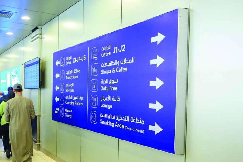 


إرشادات تشير إلى القاعات والمنافذ 