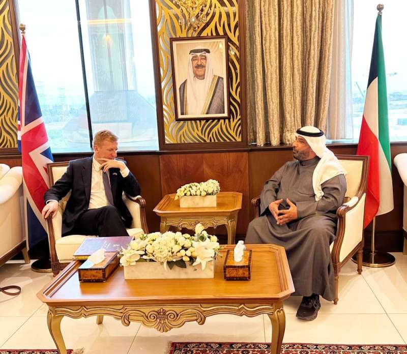رئيس المركز الوطني للأمن السيبراني المهندس محمد بوعركي خلال استقبال نائب رئيس مجلس الوزراء في المملكة المتحدة أوليفر داودن
