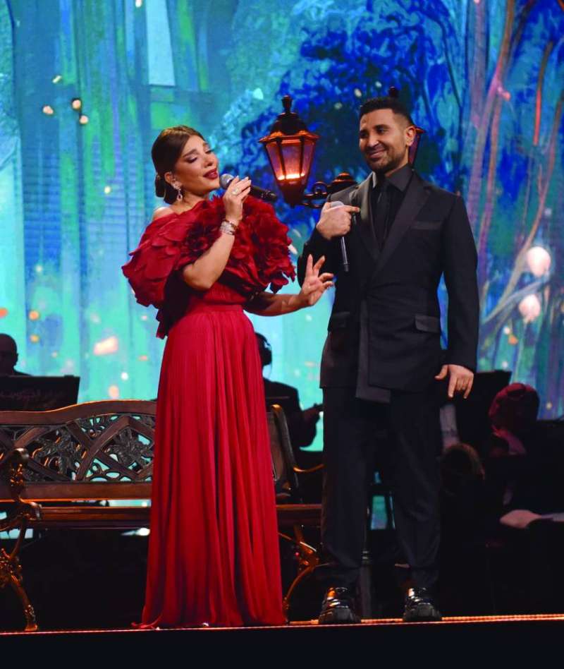 


أصالة نصري وأحمد سعد بأغنية «سبب فرحتي»	 (تصوير سعود سالم) 