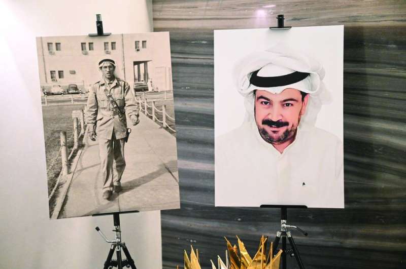 صورة للراحل سعد المعطش وأخرى بالزي العسكري 