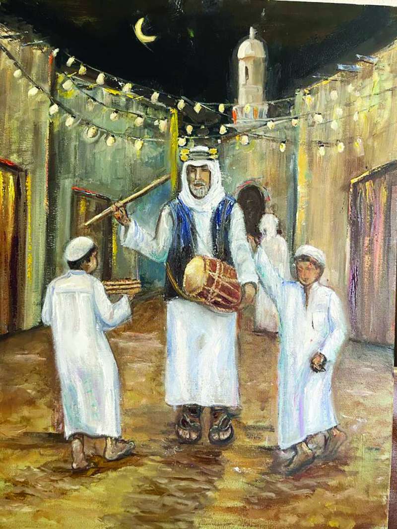 


لوحة «أبوطبيلة» بريشة الفنانة ابتسام العصفور 