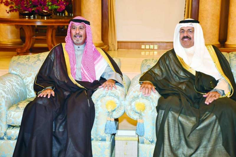 سمو الشيخ محمد الصباح مستقبلاً سمو الشيخ أحمد النواف