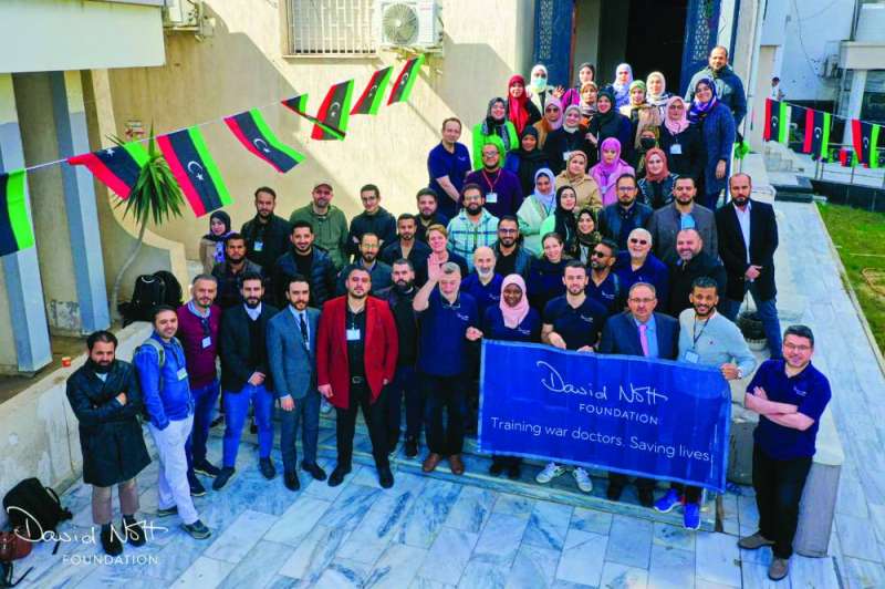 فرق طبية من مؤسسة ديفيد نوت أثناء عملها في ليبيا