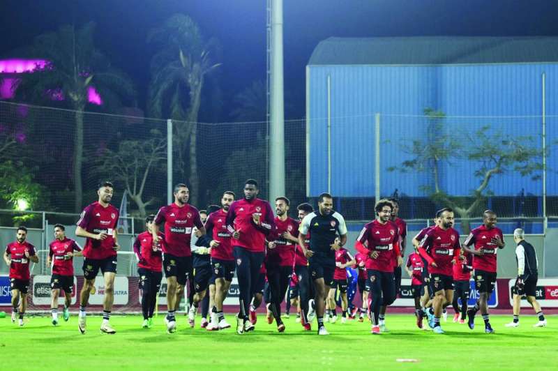 جانب من تدريبات الأهلي المصري