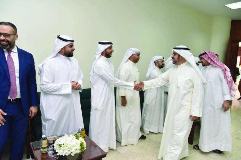 جانب من حفل الاستقبال لتبادل التهاني بالعيد