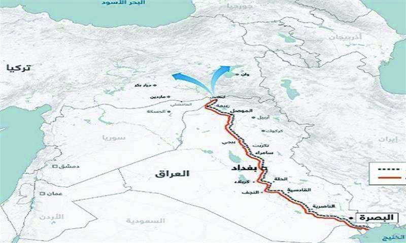 خريطة مشروع «طريق التنمية»