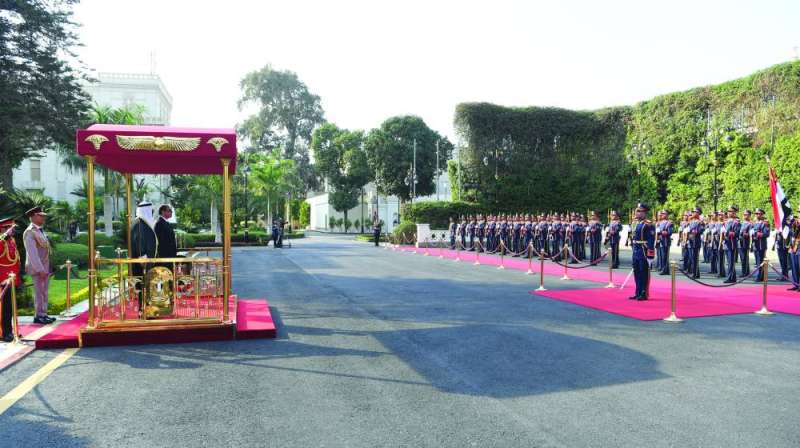 جانب من مراسم الاستقبال