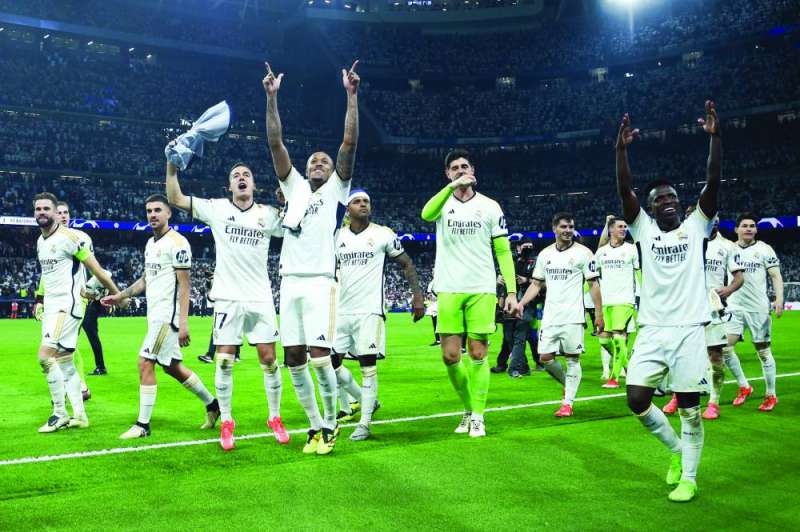 لاعبو ريال مدريد يحتفلون بالفوز على بايرن ميونيخ