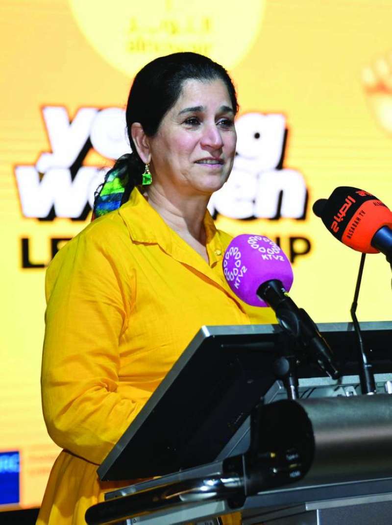 انتصار السالم تلقي كلمتها في الحفل 