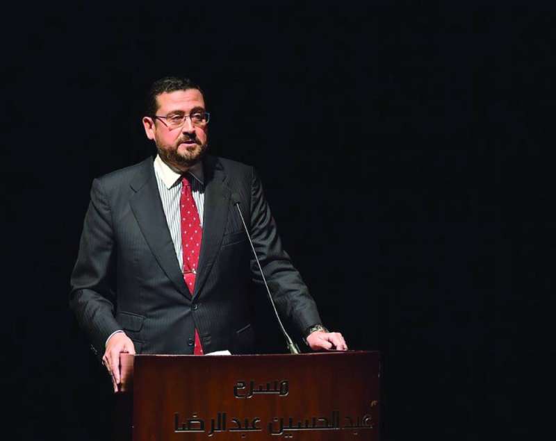 


ميغيل مورو أغيلار ملقياً كلمته 