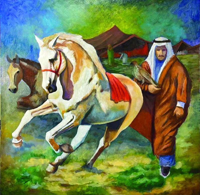 


البادية الكويتية بريشة الفنان عبدالجليل الشريفي 