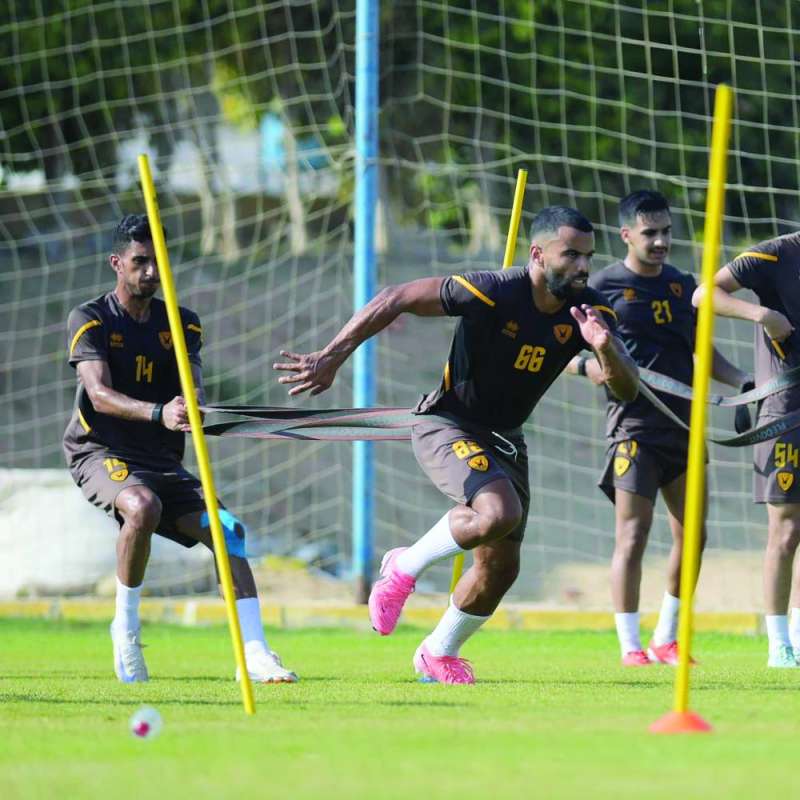 جانب من تدريبات «الأصفر» في معسكر القاهرة 	 (موقع نادي القادسية) 