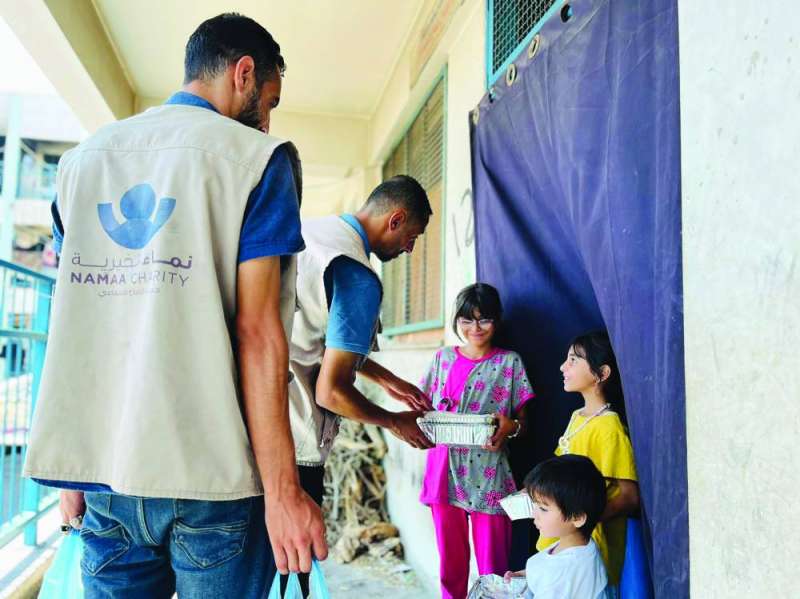 نماء توزع إفطار عاشوراء على النازحين في غزة