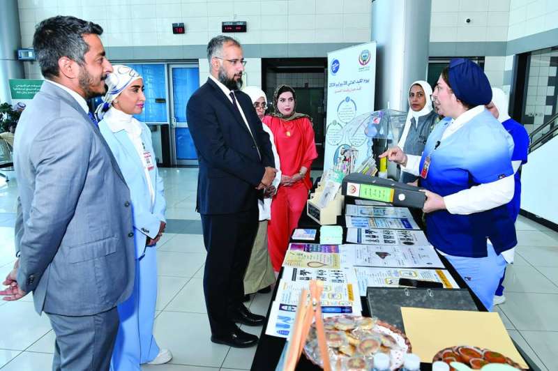 الحساوي لدى رعايته وحضوره احتفالية اليوم العالمي لالتهاب الكبد بمركز اليرموك 