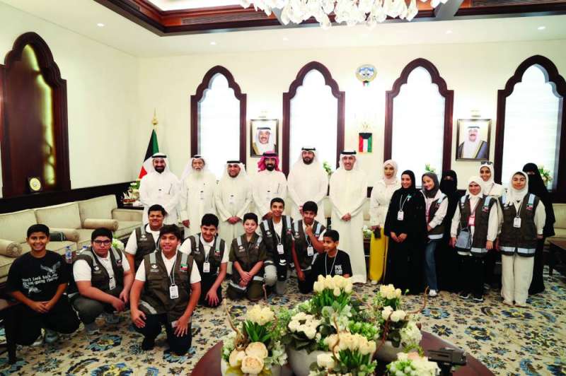   الوفد التطوعي الكويتي خلال استقباله بمقر سفارة الكويت بالأردن