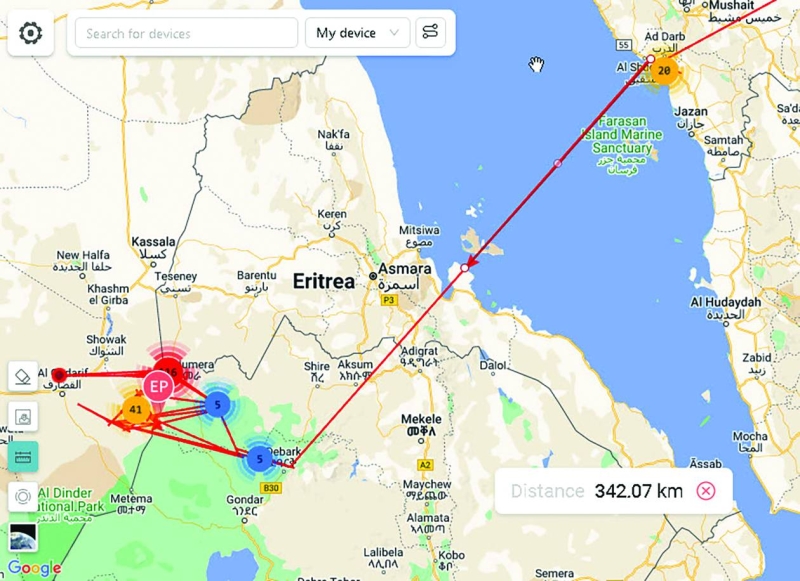 342 كيلو متراً... المسافة التي عبرتها القمريتان في ليلة واحدة 