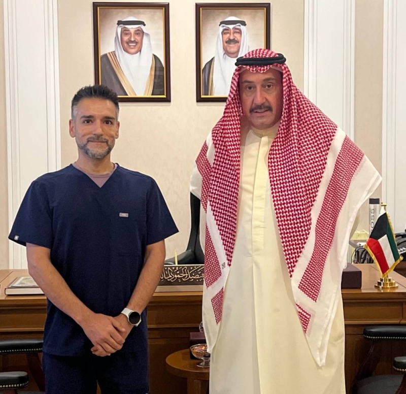 فيصل الحمود خلال استقباله الدكتور جاسم محمد