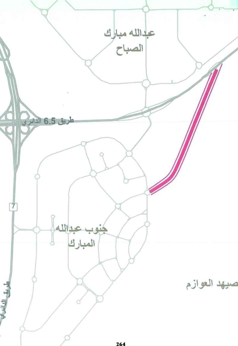 خريطة توضح استحداث مخرج موقت للمنطقة وربطه مع طريق 6.5