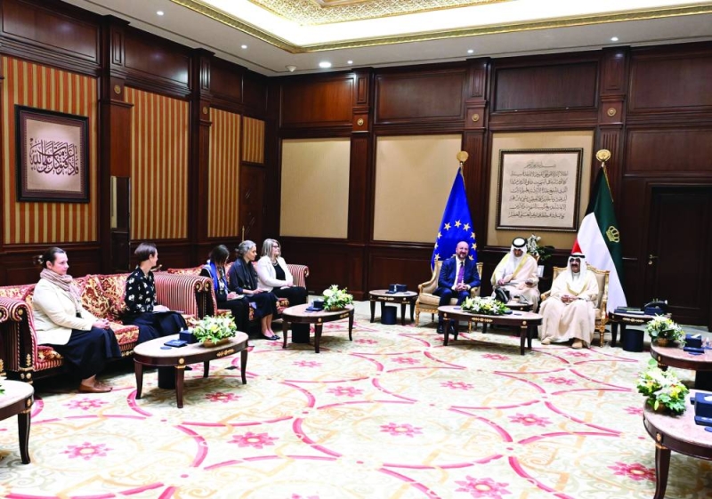 


صاحب السمو خلال المُحادثات مع رئيس المجلس الأوروبي والوفد المرافق 