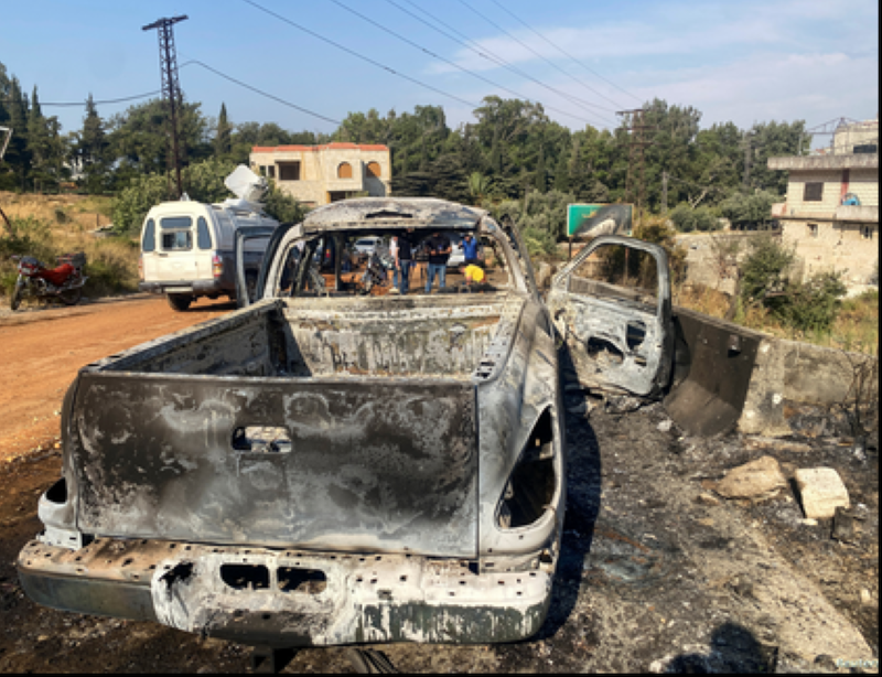 من آثار الغارات الإسرائيلية على مصياف السورية