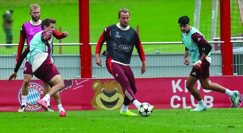 


هاري كاين في تدريبات بايرن ميونخ أمس 