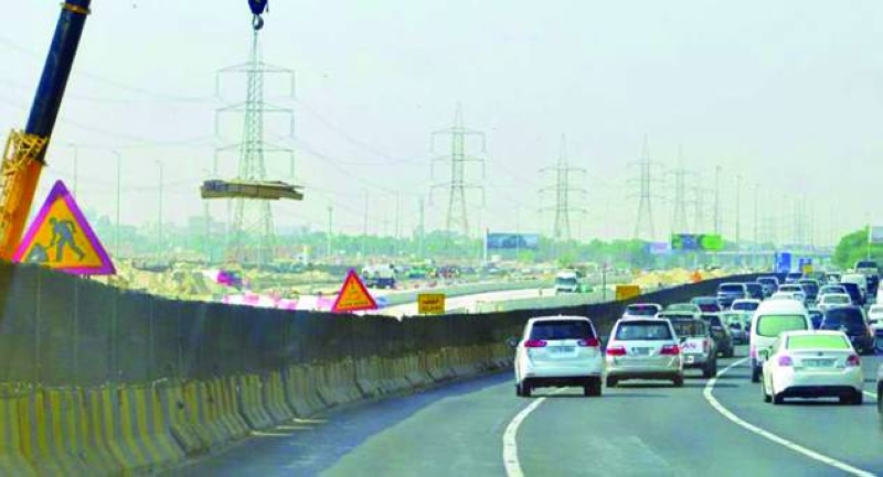 جانب من أعمال تطوير الدائري الخامس مع تقاطع شارع دمشق