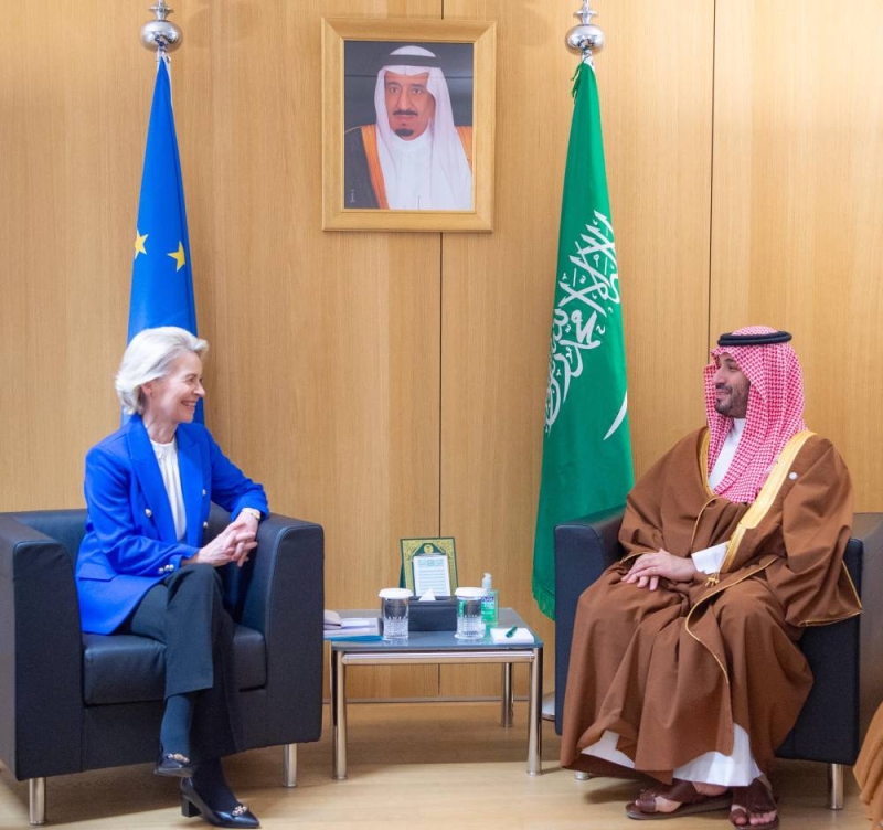 محمد بن سلمان مستقبلاً فون ديرلاين في بروكسل