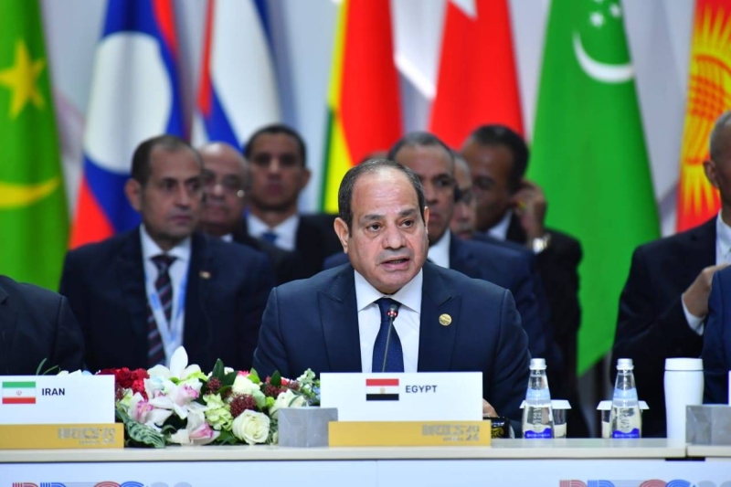 السيسي متحدثاً في «بريكس بلس» في قازان