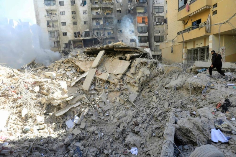 دمار واسع في ضاحية بيروت الجنوبية (أ ف ب)