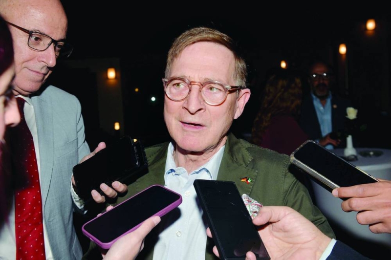 السفير كريستيان متحدثاً للصحافيين على هامش الفعالية 