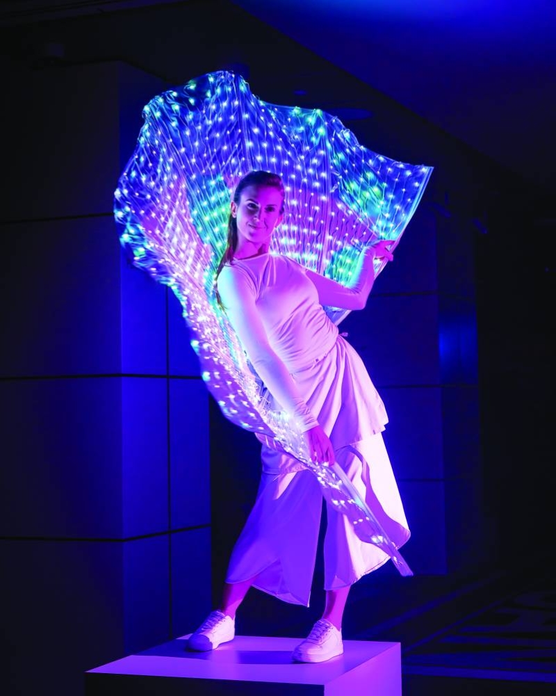 جزء من فعاليات الحدث عرض ضوئي مدهش 