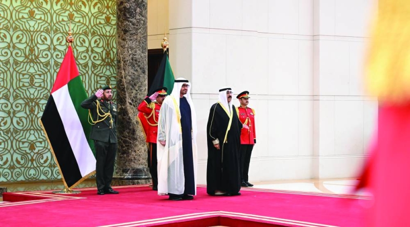 صاحب السمو والضيف في مراسم الاستقبال الرسمي