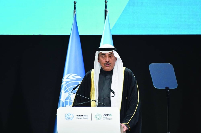 


ممثل الأمير يلقي كلمة الكويت بالقمة العالمية للعمل المناخي في باكو 