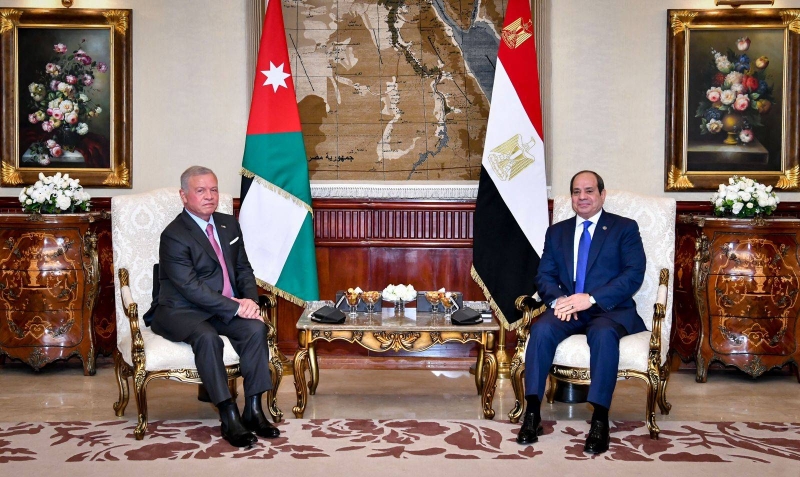 السيسي وعبدالله الثاني خلال لقائهما في القاهرة