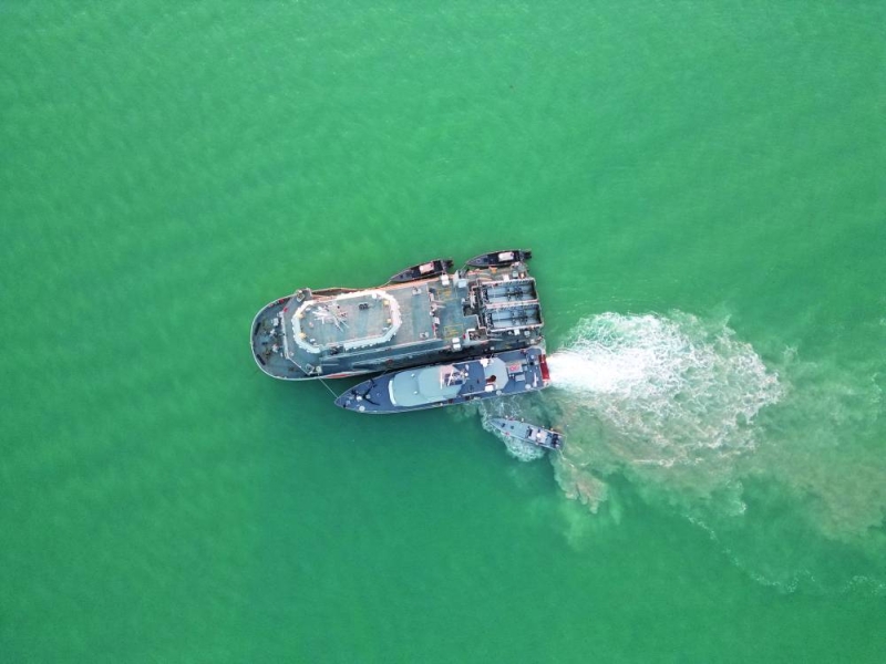 صورة جوية لزوارق خفر السواحل 