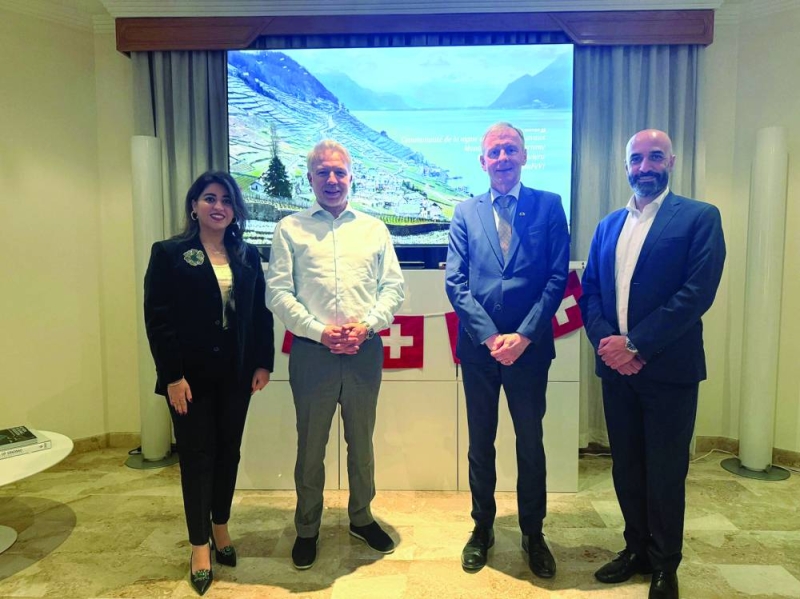 سفراء سويسرا وبلجيكا مع أبو الحسن والعضم