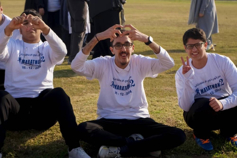 فرحة الابطال المشاركين بتفاعل الحضور	