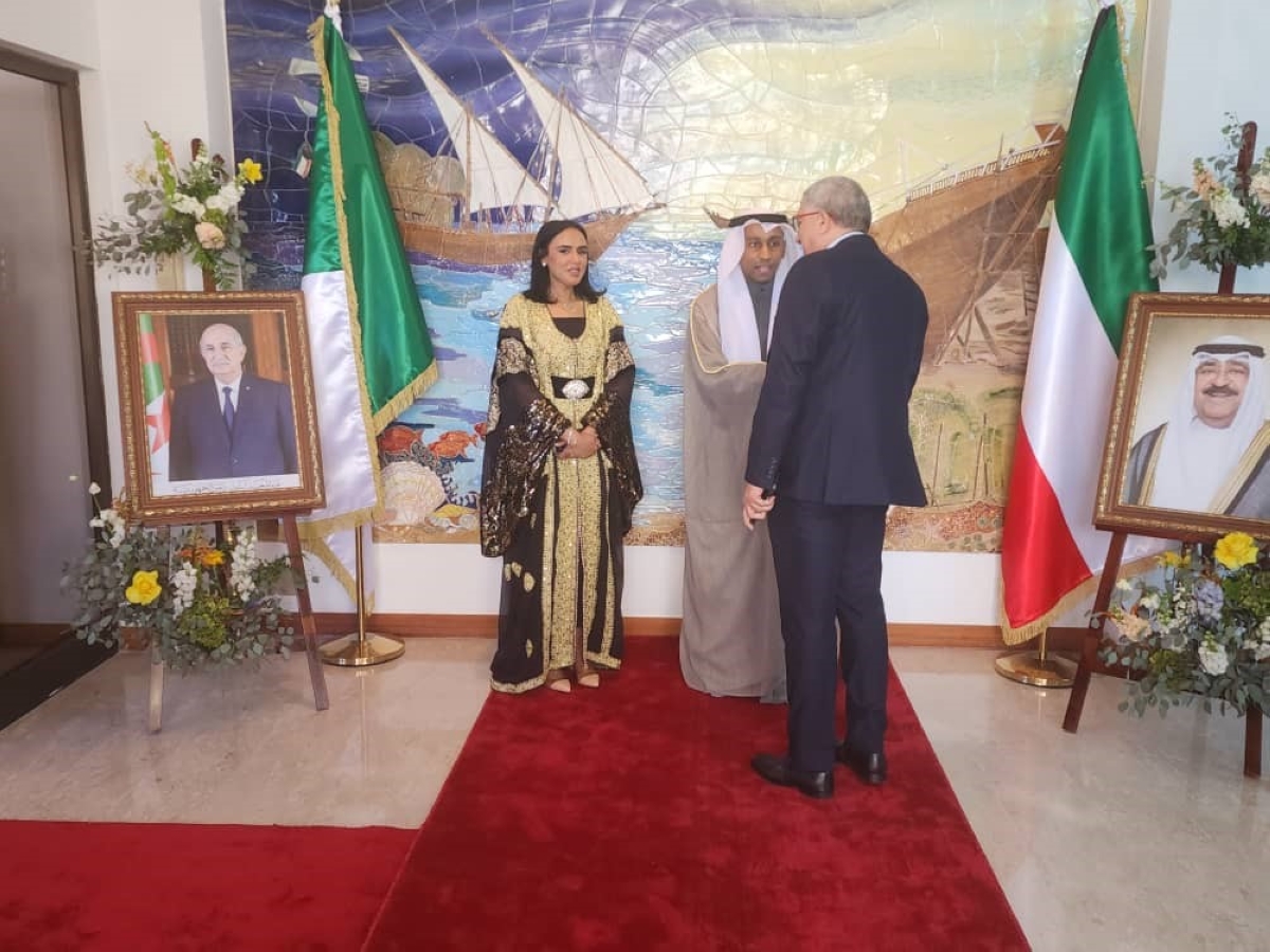 جانب من مراسم اتسقبال الضيوف بمقر سفارة دولة الكويت بالجزائر