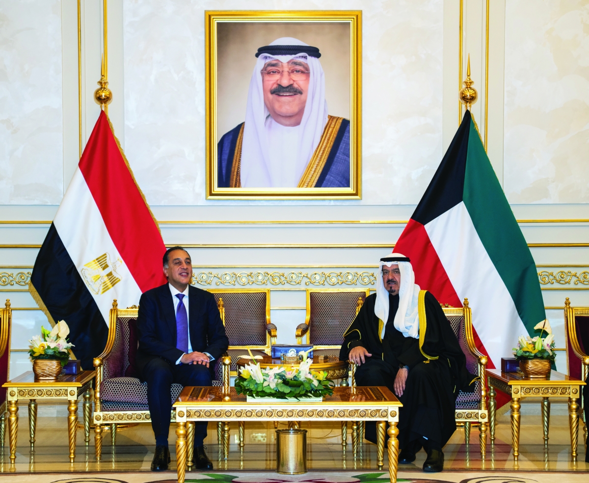 العبدالله ومدبولي خلال الاستقبال