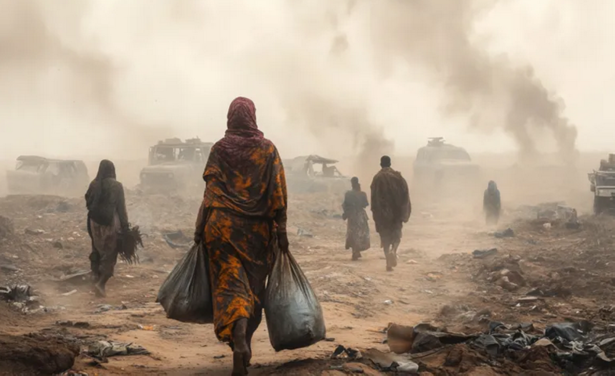 مدنيون يفرون من نيران المعارك قرب الخرطوم