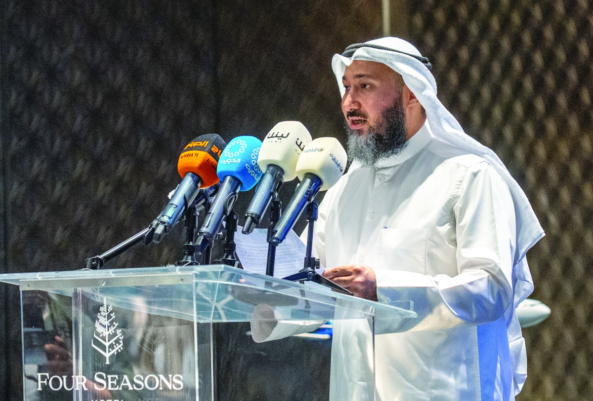 صباح الجلاوي متحدثاً خلال الحفل