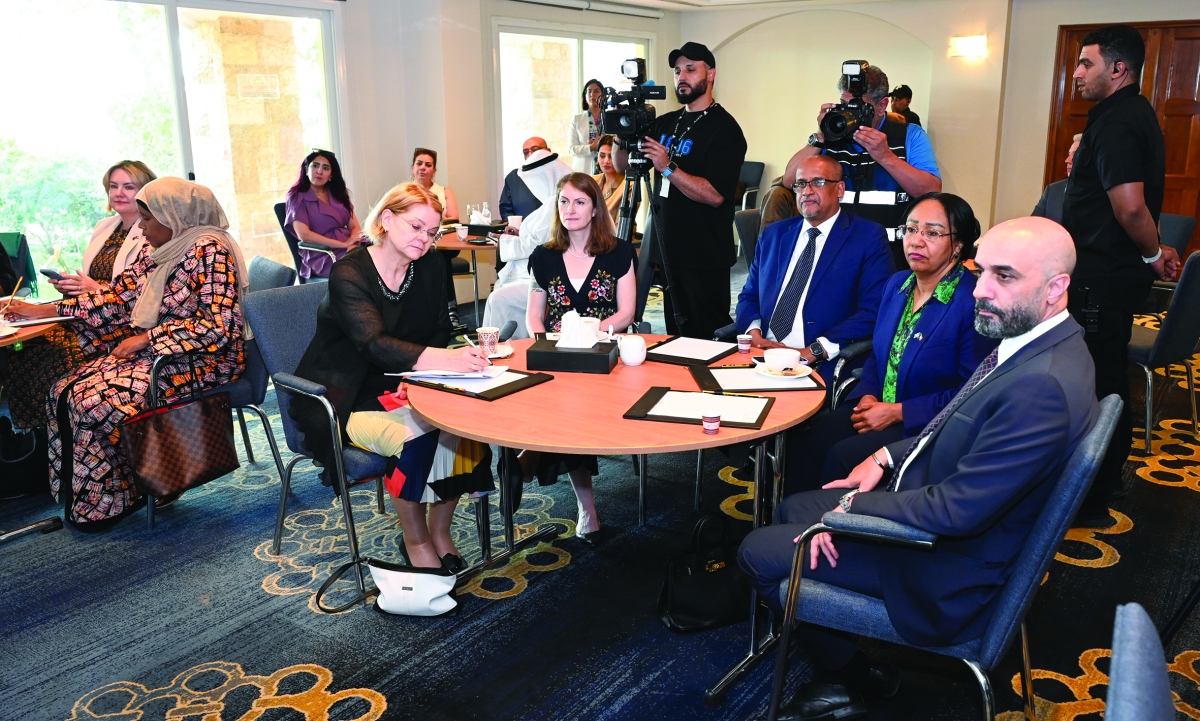 جانب من السفراء ومُمَثّلي الدول المانحة خلال اللقاء