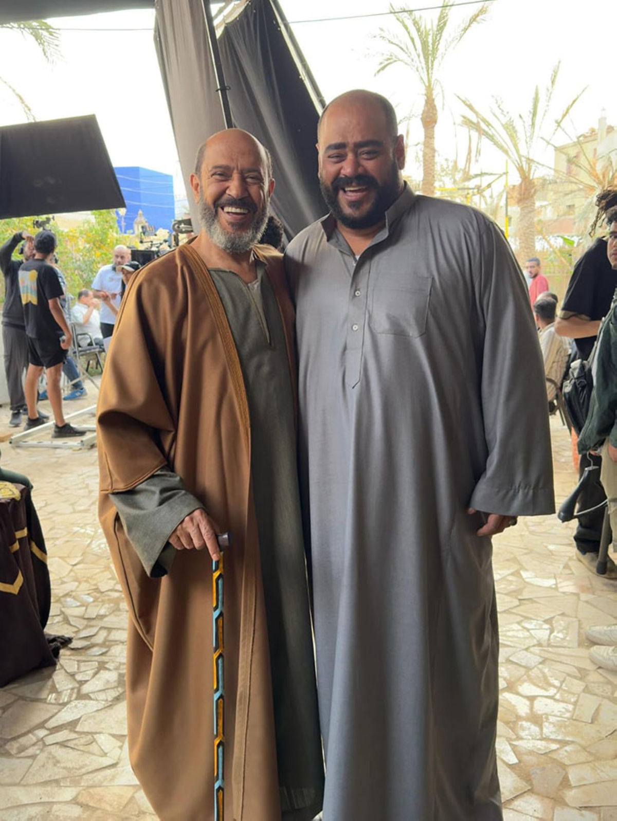 محمد ممدوح وأشرف عبدالباقي في كواليس العمل