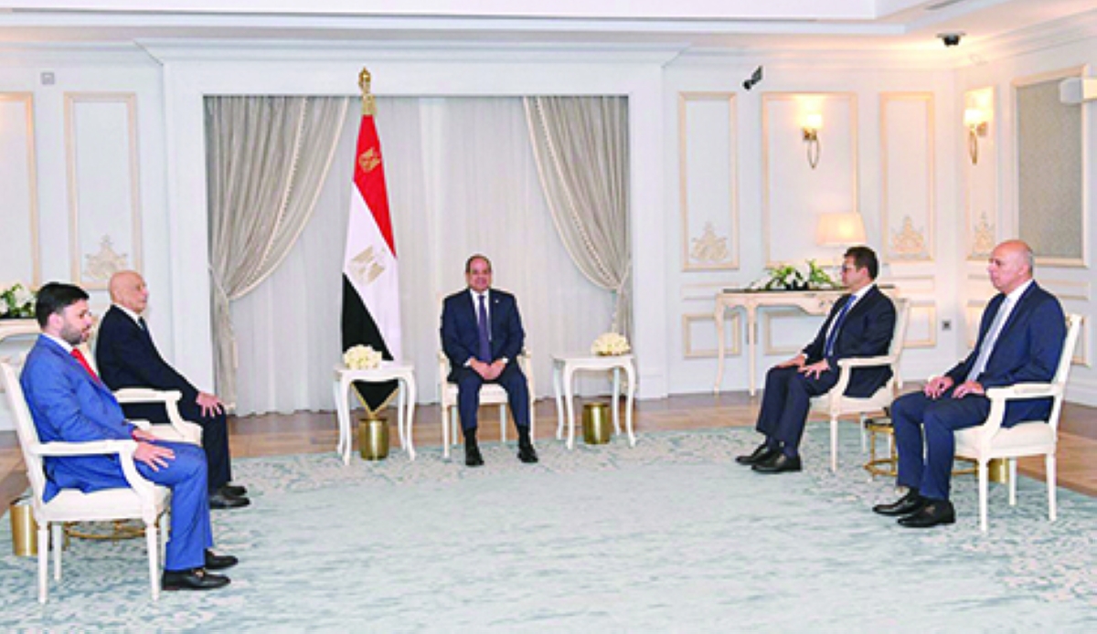 ‬السيسي‭ ‬مستقبلاً عقيلة صالح ‬في‭ ‬العلمين‭ ‬الجديدة‭ ‬